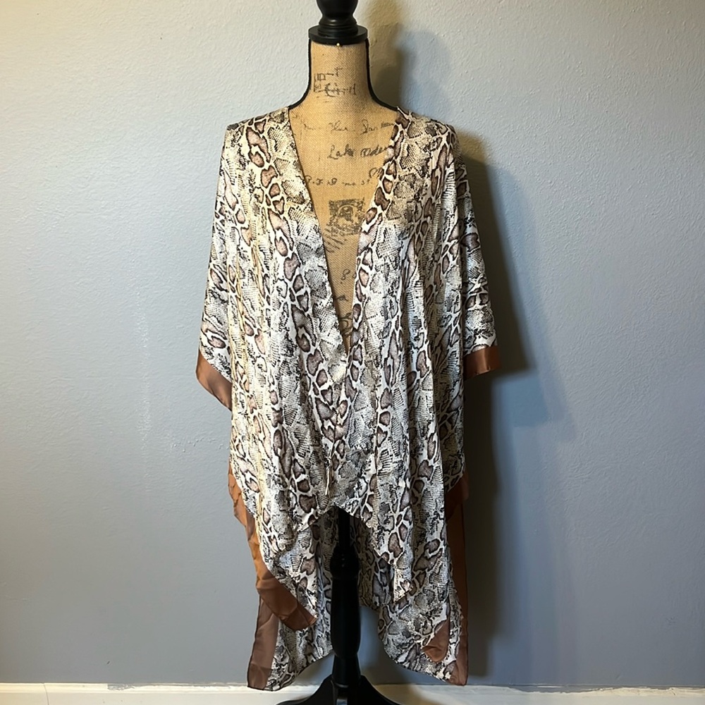 Animal print silky cardigan/cover up